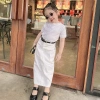 Set chân váy bút chì dài áo thun cotton cổ tròn cọc tay bé gái 7-35kg giá 50.000đ 2