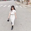 Set chân váy bút chì dài áo thun cotton cổ tròn cọc tay bé gái 7-35kg giá 50.000đ 5