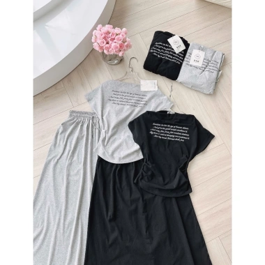 Set Chân Váy Tôn Dáng Xám Đen - Đi Chơi, Ở Nhà, Đi Làm, Giá 209.999₫