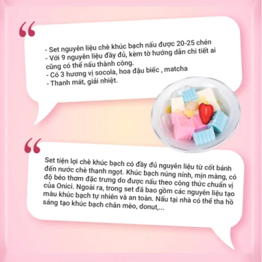 Set chè khúc bạch ONICI nguyên liệu nấu 20-25 chén - Giá ưu đãi 135.000 VND, vị truyền thống chuẩn