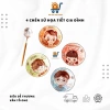 Set Chén Sứ Gia Đình Dễ Thương Vân Tổ Ong Tráng Men Cao Cấp - Bát Ăn Cơm Cho Dad Mom Son Daughter Giá 52.000đ