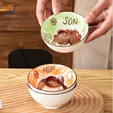 Set Chén Sứ Gia Đình Dễ Thương Vân Tổ Ong Tráng Men Cao Cấp - Bát Ăn Cơm Cho Dad Mom Son Daughter Giá 52.000đ 4 Set Chén Sứ Gia Đình Dễ Thương Vân Tổ Ong Tráng Men Cao Cấp - Bát Ăn Cơm Cho Dad Mom Son Daughter Giá 52.000đ 4
