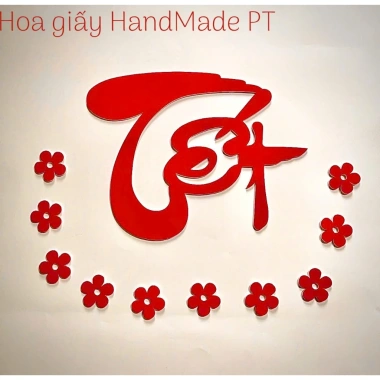 Sét chữ Tết + 10 hoa mai trang trí tường, trang trí Tết, năm mới - Giá chỉ 49.999₫