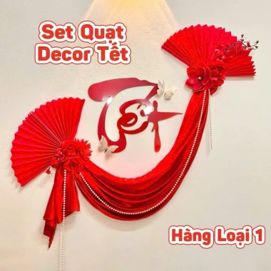 Set Chữ Tết Vải Nhung Đỏ 2.025 Kèm Hoa Trang Trí - Size Lớn Giá Ưu Đãi 34k 4