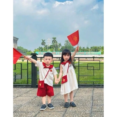 Set Cờ Đỏ Sao Vàng Tone Đỏ Be Hottrend và Khăn Đỏ và Túi Chéo Giá 169k 2