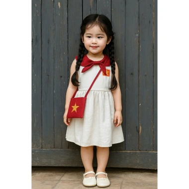 Set Cờ Đỏ Sao Vàng Tone Đỏ Be Hottrend và Khăn Đỏ và Túi Chéo Giá 169k 4