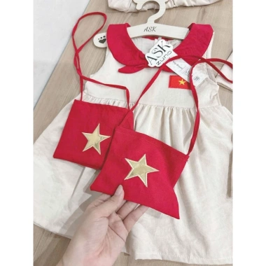 Set Cờ Đỏ Sao Vàng Tone Đỏ Be Hottrend và Khăn Đỏ và Túi Chéo Giá 169k 8