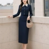 Set công sở nữ cao cấp áo tay dài phối cổ trắng và chân váy dài ôm thanh lịch - Giá ưu đãi 379k 3