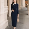 Set công sở nữ cao cấp áo tay dài phối cổ trắng và chân váy dài ôm thanh lịch - Giá ưu đãi 379k 6