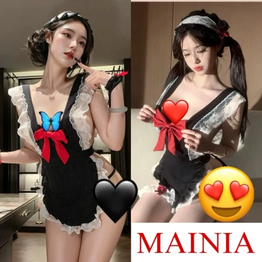 Set Cosplay Hầu Gái Đũi Nơ Đỏ Full Size 40-70kg - Giá ưu đãi 135.500đ MAINIA STORE