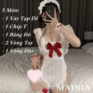 Set Cosplay Hầu Gái Đũi Nơ Đỏ Full Size 40-70kg - Giá ưu đãi 135.500đ MAINIA STORE