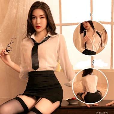 Set Cosplay Thư Ký Sexy Giao Hàng Che Tên - Bộ Hóa Trang Nữ Công Sở Quyến Rũ Giá 155.000 VND