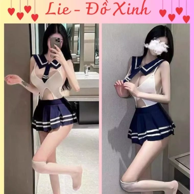 Set Cosplay Thủy Thủ Gợi Cảm Váy Học Sinh Sexy Cut‑Out Bộ Ngủ Nghịch Ngợm 129k