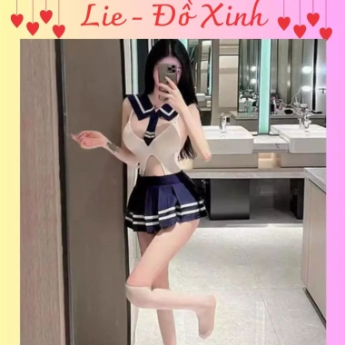 Set Cosplay Thủy Thủ Gợi Cảm Váy Học Sinh Sexy Cut‑Out Bộ Ngủ Nghịch Ngợm 129k