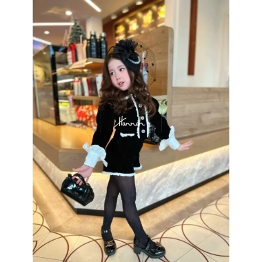 Set Dạ Nhung HANNAHBABY cho Bé: Đầm Giáng Sinh, Đồ Tết, Set Váy Tiệc, Giá 330.000₫ 6
