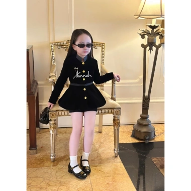 Set Dạ Nhung HANNAHBABY - Đầm Giáng Sinh, Đồ Tết, Set Váy Tiệc Giá 330k 3