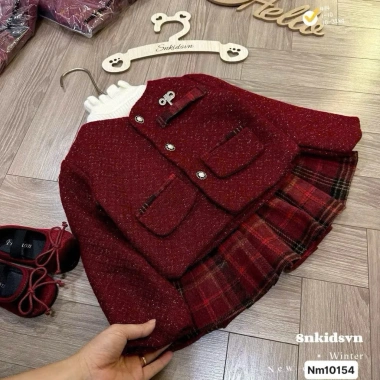 Sét Dạ Tết cho bé gái - Sẵn đi hàng luôn, giảm còn 235.000 VNĐ, mềm mại, phù hợp mùa lễ