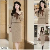Set dạ vest tweed cao cấp & chân váy bút chì – Đầm công sở sang trọng nơ cổ DS7.098 chỉ 675k 2