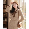 Set dạ vest tweed cao cấp & chân váy bút chì – Đầm công sở sang trọng nơ cổ DS7.098 chỉ 675k 3