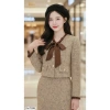 Set dạ vest tweed cao cấp & chân váy bút chì – Đầm công sở sang trọng nơ cổ DS7.098 chỉ 675k 5
