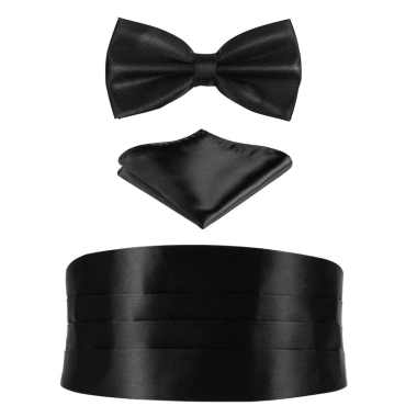 Set đai nịt bụng + khăn tay nơ đeo cổ satin 3 món thời trang dự tiệc nam 145k 2