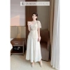 Set Đầm Ren Trắng La Rosa Tay Ngắn Sang Trọng, Váy Dự Tiệc Cưới Hàn Quốc S871 2