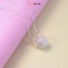 Set dây chuyền nhẫn bông tai bạc nữ CHY SILVER hình cầu đá 10 li - Bạc thật, giá 250k 2