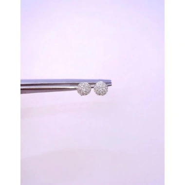Set dây chuyền nhẫn bông tai bạc nữ CHY SILVER hình cầu đá 10 li - Bạc thật, giá 250k