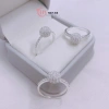 Set dây chuyền nhẫn bông tai bạc nữ CHY SILVER hình cầu đá 10 li - Bạc thật, giá 250k 5