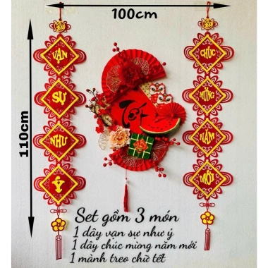 Set decor 2.026 Trang trí Tết Trần Thuý - Sét treo dán sẵn, giá chỉ 88.000đ