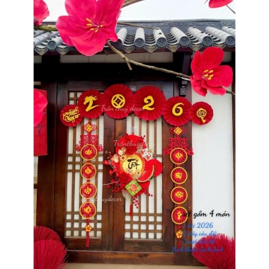 Set decor 2.026 Trang trí Tết Trần Thuý - Sét treo dán sẵn, giá chỉ 88.000đ