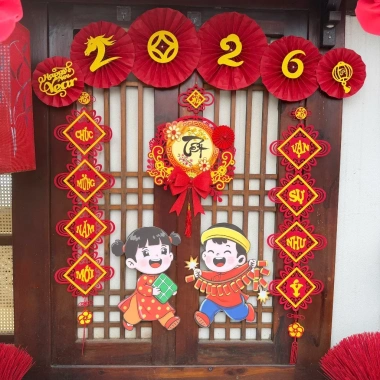 Set decor 2.026 Trang trí Tết Trần Thuý - Sét treo dán sẵn, giá chỉ 88.000đ