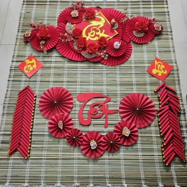 Set Decor Chữ Tết 40-100cm Alu Đỏ Vàng Phông Nền Sân Khấu 2.026 Giá Ưu Đãi 95.000đ