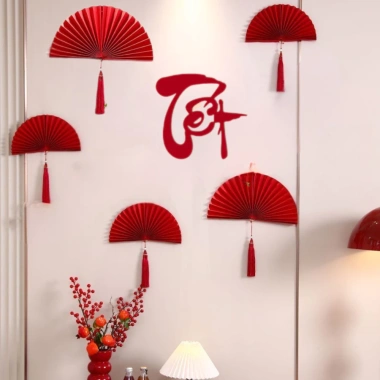 Set Decor Tết 2.026 Cổ Truyền Bính Ngọ Tài Lộc - Phụ Kiện Treo Tường cho Quán Cafe, Nhà Hàng - Giá 180.000 VND 10