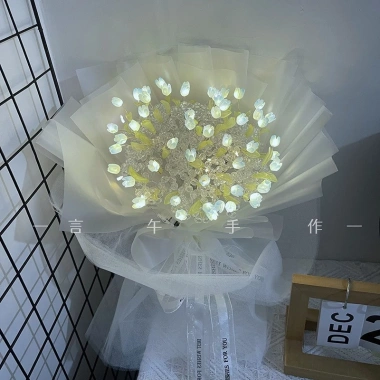 Set DIY Bó Hoa Tulip Đèn LED Handmade Quà Lãng Mạn Người Yêu 20/10 8/3 Erashop