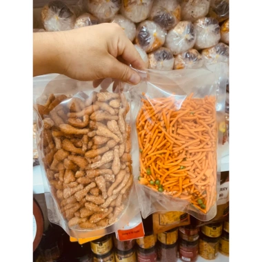 Set Đồ Ăn Vặt 2kg COMBO Quẩy Đùi Gà Phô Mai Cay và 200g Bim Que Đậu Hà Lan - HULA FOOD 6