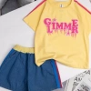 Set Đồ Bé Gái 10-55kg Áo Thun In Chữ + Quần Short Jean - Năng Động, 182.160₫