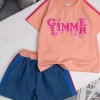 Set Đồ Bé Gái 10-55kg Áo Thun In Chữ + Quần Short Jean - Năng Động, 182.160₫ 2