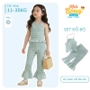 Set Đồ Bé Gái Áo Hai Dây + Quần Ống Loe Caro Cotton Mềm Mát - Giá Ưu Đãi 208.000đ