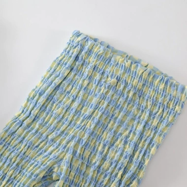 Set Đồ Bé Gái Áo Hai Dây + Quần Ống Loe Caro Cotton Mềm Mát - Giá Ưu Đãi 208.000đ 7