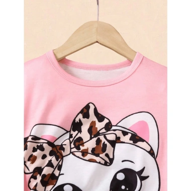 Set Đồ Bé Gái Áo Thun Kitty+Quần Short Da Báo-Thời Trang Dễ Thương, Giá 136.500đ