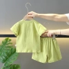 Set Đồ Bé Trai Hè Áo Ngắn Tay & Quần Short Hàn Quốc Hình Khủng Long Dễ Thương 4