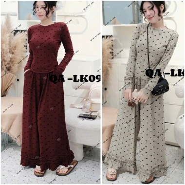 Set đồ bộ mặc nhà tay dài chấm bi, quần suông dài viền ren, 4 màu trẻ trung 45-85kg 9 Set đồ bộ mặc nhà tay dài chấm bi, quần suông dài viền ren, 4 màu trẻ trung 45-85kg 9