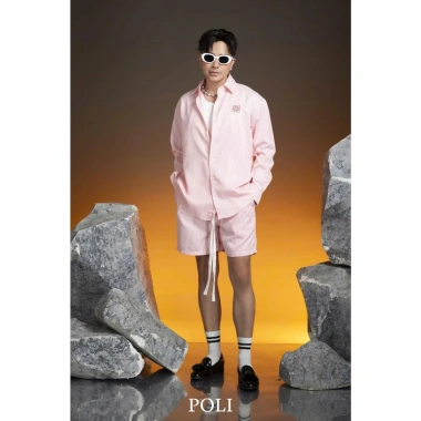 Set đồ bộ nam form rộng POLI màu hồng siêu iu, thoải mái, giảm giá 18% -760.000đ 5