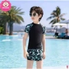 Set đồ bơi 2 mảnh 10-38kg cho bé trai - Màu loang, chữ nổi bật, quần 2 lớp, đi biển du lịch 7