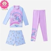 Set đồ bơi 3 chi tiết áo tay dài, quần dài, quần đùi cho bé gái 14-35kg dưới 1m35 - Đi biển, đi bơi giá ưu đãi 209.000₫ 3