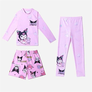 Set đồ bơi 3 chi tiết áo tay dài, quần dài, quần đùi cho bé gái 14-35kg dưới 1m35 - Đi biển, đi bơi giá ưu đãi 209.000₫ 8