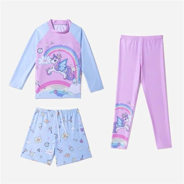 Set đồ bơi 3 chi tiết áo tay dài, quần dài, quần đùi cho bé gái 14-35kg dưới 1m35 - Đi biển, đi bơi giá ưu đãi 209.000₫ 9