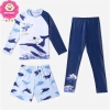 Set đồ bơi 3 món bé trai 15-30kg dưới 1m35 - áo tay dài, quần dài, quần đùi, 199k 2