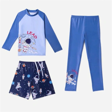 Set đồ bơi 3 món bé trai 15-30kg dưới 1m35 - áo tay dài, quần dài, quần đùi, 199k 9